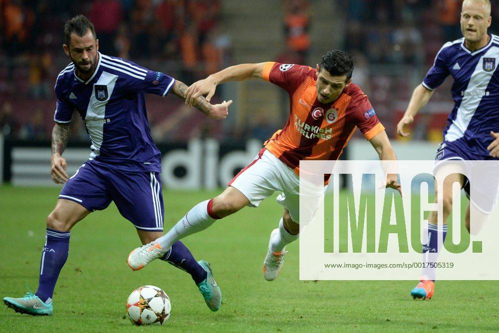 Steven Defour of RSC Anderlecht and Blerim Dzemailli of Galatasaray Galatasaray Istanbul vs RSC Anderlecht PhotoNewsxPanoramic