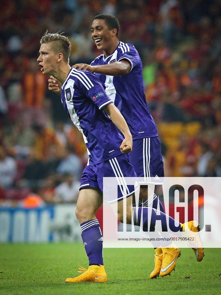 ISTANBUL - Anderlecht s Dennis Praet celebrates after scoring during a soccer game between Turkish team Galatasaray S.K. and Belgian team RSC Anderlecht in the Tuk Telekom Arena in Istanbul, Turkey, Tuesday 16 September 2014, on day 1 of the group stage of the UEFA Champions League competition, in group D. VIRGINIExLEFOUR premiumd Highlight 04316913