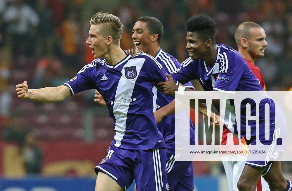 ISTANBUL - Anderlecht s Dennis Praet celebrates after scoring during a soccer game between Turkish team Galatasaray S.K. and Belgian team RSC Anderlecht in the Tuk Telekom Arena in Istanbul, Turkey, Tuesday 16 September 2014, on day 1 of the group stage of the UEFA Champions League competition, in group D. VIRGINIExLEFOUR premiumd Highlight 04316923