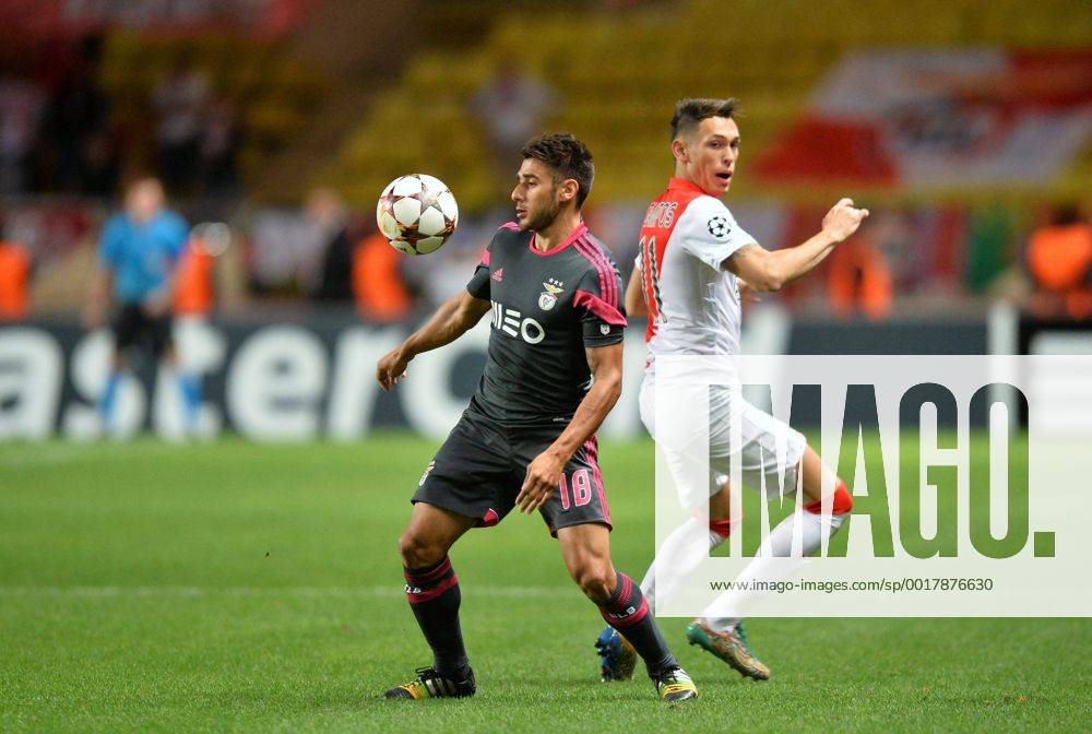 Eduardo Salvio (ben) - Lucas Ocampos (mon) FOOTBALL : Monaco vs Benfica - Ligue des Champions - 22 10 2014 AnthonyBIBARD FEP Panoramic