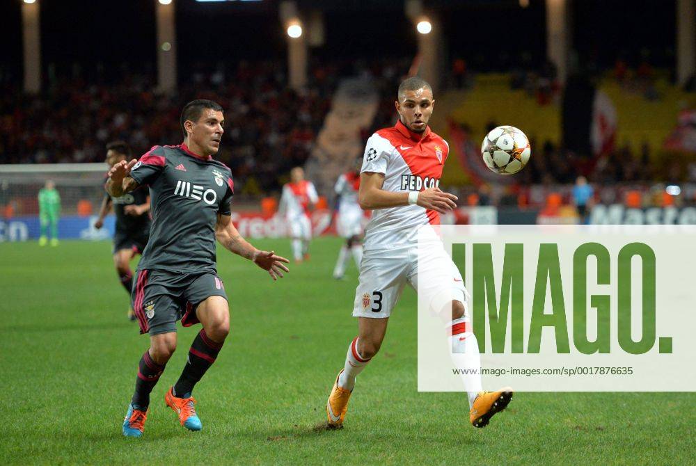 Layvin Kurzawa mon) - Maxi Pereira (ben) FOOTBALL : Monaco vs Benfica - Ligue des Champions - 22 10 2014 AnthonyBIBARD FEP Panoramic
