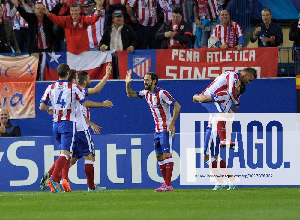 Atletico de Madrid Midfielder, Jorge Resurreccion Merodio - KOKE, number 6 celebrates after scoring a goal (1,0). Round 3 of the CHAMPIONS league, soccer match between Atletico de Madrid - Malmo FF at the Vicente Calderon stadium, Madrid - Spain by October 22, 2014. .