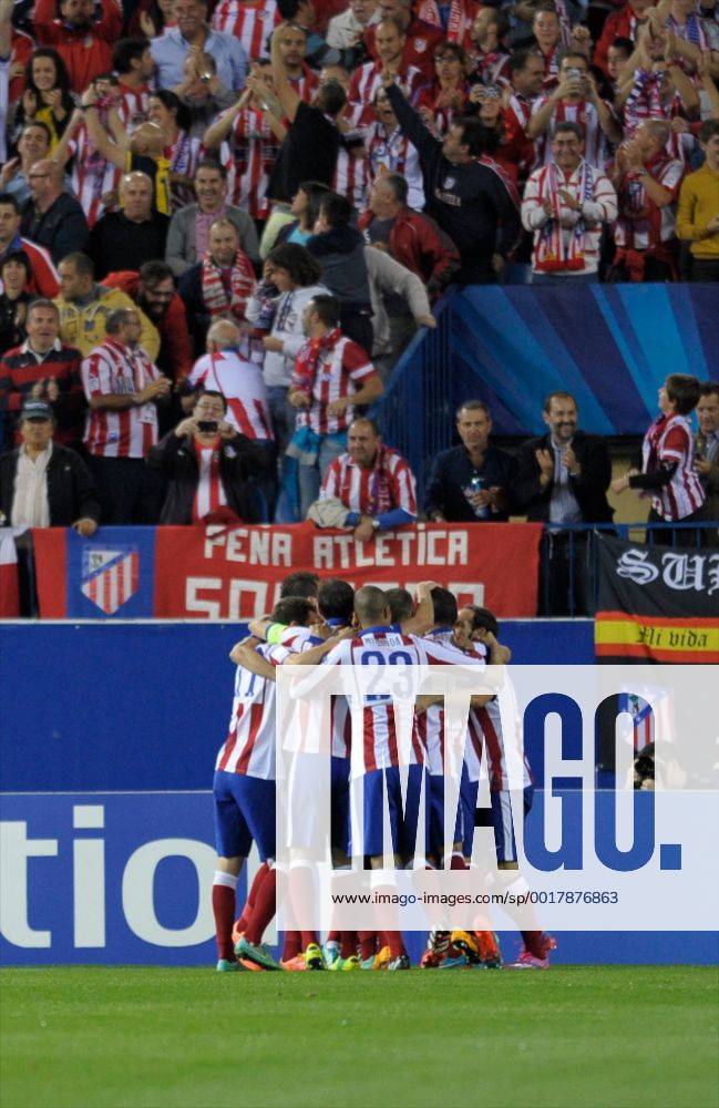 Atletico de Madrid Midfielder, Jorge Resurreccion Merodio - KOKE, number 6 celebrates after scoring a goal (1,0). Round 3 of the CHAMPIONS league, soccer match between Atletico de Madrid - Malmo FF at the Vicente Calderon stadium, Madrid - Spain by October 22, 2014. .