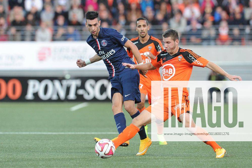 Valentin lavigne (Lorient) Javier pastore (PSG) FOOTBALL : Lorient vs PSG - Ligue 1 - 01 11 2014 N.LeGouic FEP Panoramic