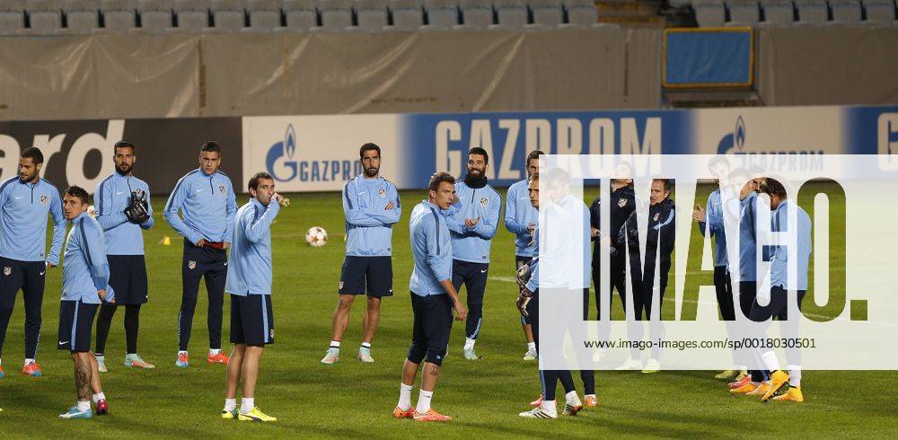 Atletico Madrid training session in Malmoe. In this picture, the players on the pitch. xPABLOGARCIAx