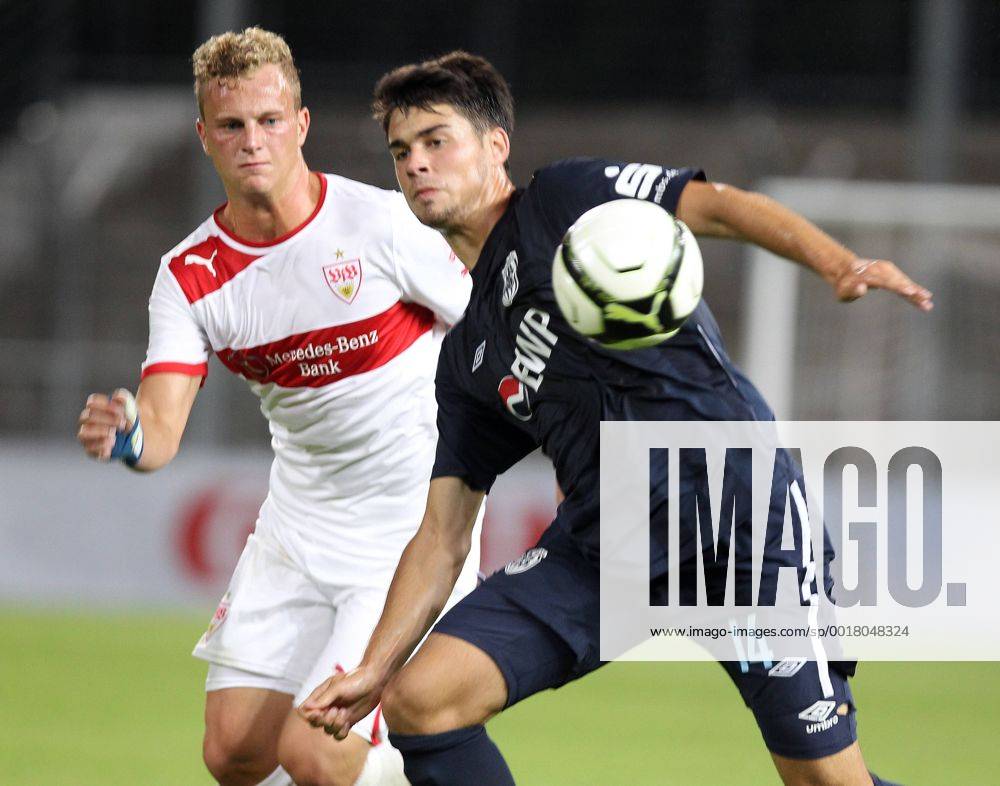 VfB Stuttgart II 29.08.2012, Fussball 3. Liga, VfB Stuttgart II- SV Babelsberg 03 (2:1): v.l. Christoph Hemlein (VfB Stuttgart II), Aaron Berzel (SV Babelsberg 03).