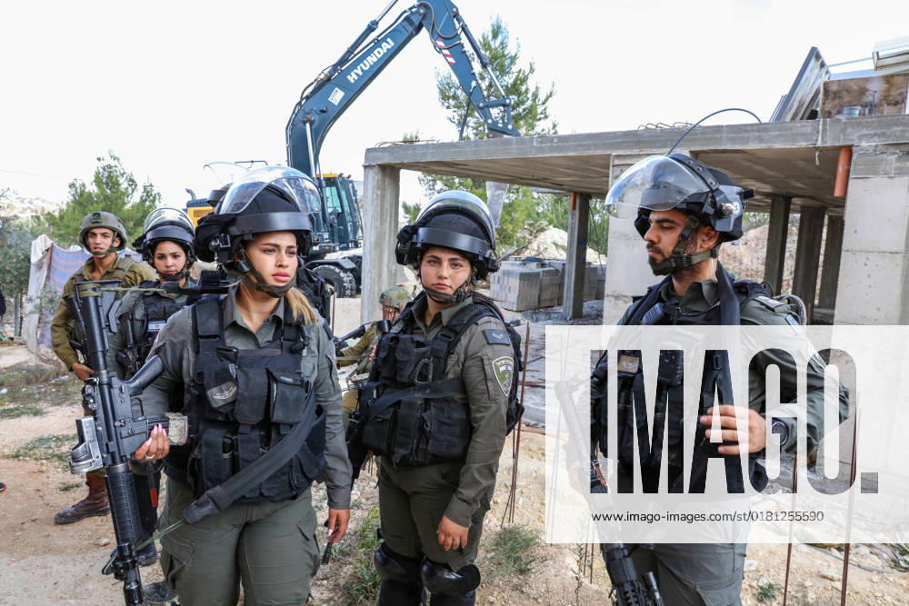 Israeli bulldozers demolish two Palestinian-owned houses in the village of al-Walaja, northwest of the West Bank city of Bethlehem Israeli bulldozers demolish two Palestinian-owned houses in the village of al-Walaja, northwest of the West Bank city of Bethlehem, Palestinain sources confirmed on November 2, 2022. Israeli forces raided the said village and demolished a house owned by local resident Othman al-Shweiki, and demolished another house owned by resident Khitam Ridwan. Photo by Ahmad Tayem APAimages Bethlehem West Bank Palestinian Territory 021122_Bethlehem_AT_00 (8)