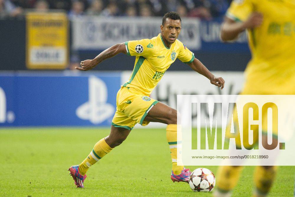 NANI (SPL) in Aktion mit Ball; Fussball Champions League, Gruppenphase, Gruppe G, FC Schalke 04 (GE) - Sporting Lissabon (SPL) 4:3, am 21.10.2014 in Gelsenkirchen Deutschland.