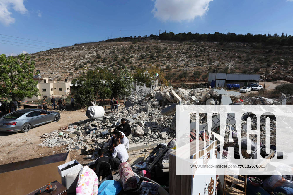 Palestinians inspect the rubble of their homes after Israeli forces demolish its, in the West Bank city of Jenin Palestinians inspect the rubble of their homes after Israeli forces demolish its, in the West Bank city of Jenin on November 2, 2022. Israeli bulldozers razed two houses in Jalbun village, northeast of Jenin city, according to local sources. Photo by Shadi Jarar ah apaimages Jenin West Bank Palestinian Territory 021122_JENIN_SHJ_00 (3)