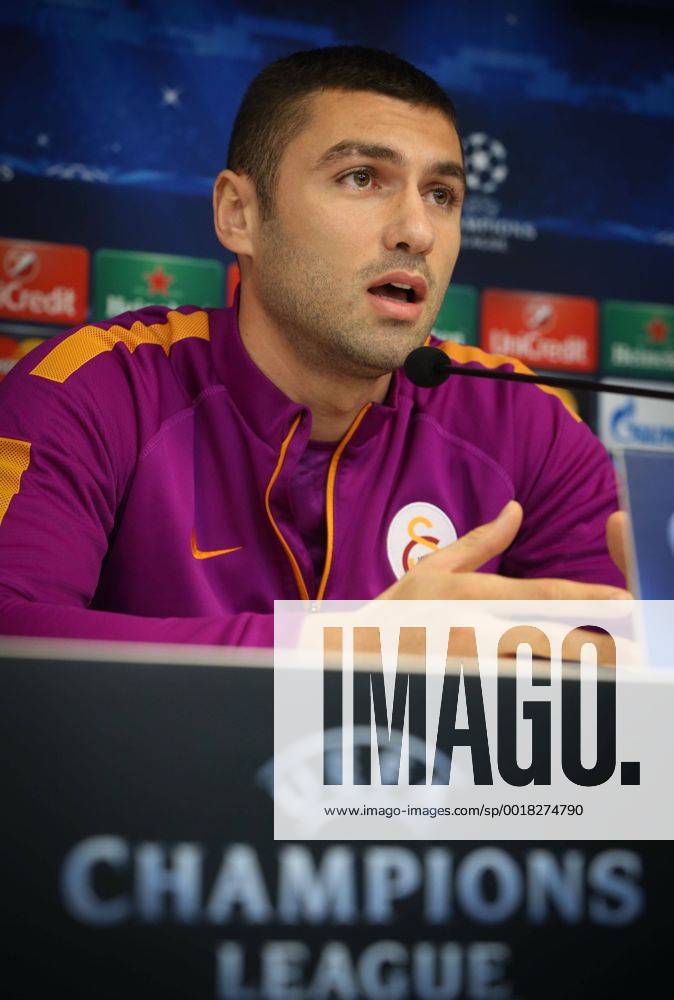 - BRUSSELS, BELGIUM: Galatasaray s Burak Yilmaz pictured during a press conference of Turkish soccer team Galatasaray, in Brussels, Tuesday 25 November 2014. Tomorrow Galatasaray is playing against Belgian team RSCA Anderlecht on day 5 of the group stage of the UEFA Champions League competition, in group D. VIRGINIExLEFOUR x04508914x