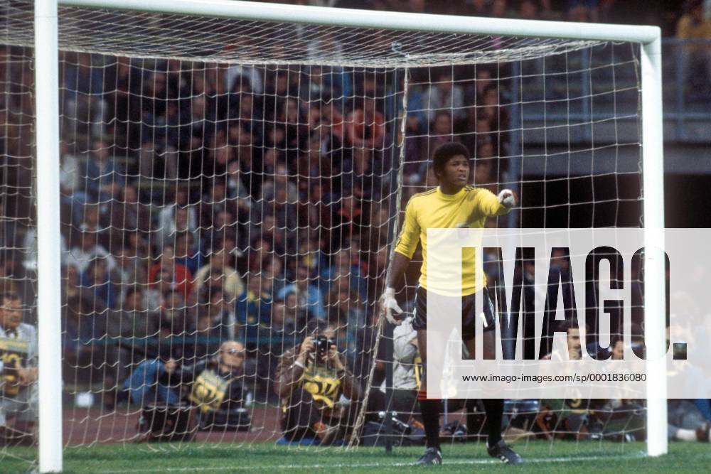 Torwart Henry Francillon (Haiti) gibt Anweisungen Fußball WM Herren Weltmeisterschaft 1974, Länderspiel, Nationalmannschaft, Nationalteam, Nationaltrikot, Vdia Einzelbild Gruppe 4 München