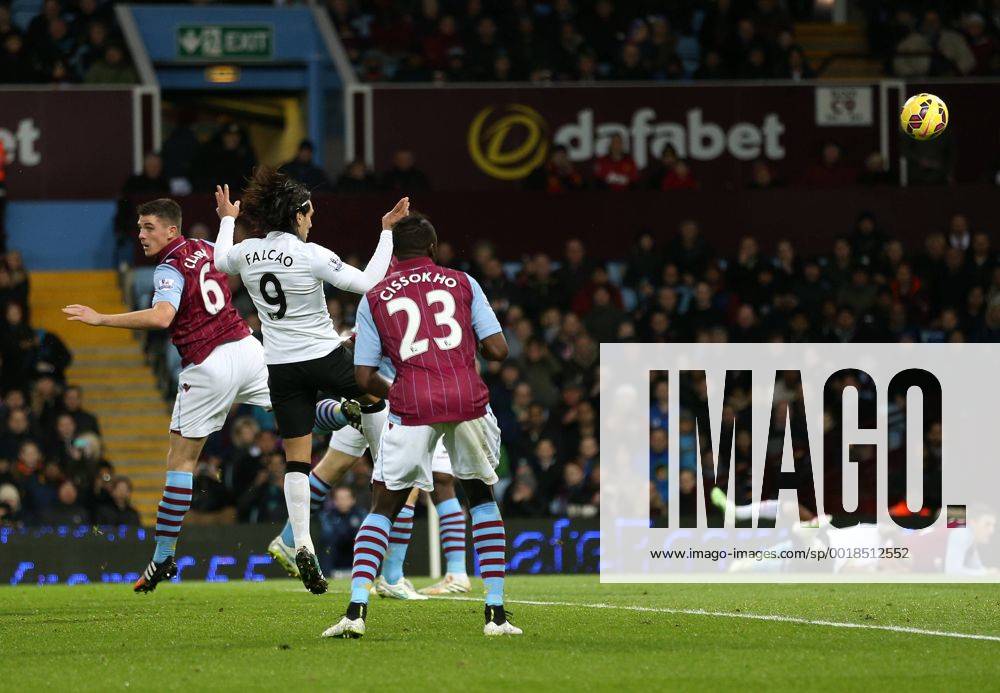 Manchester United ManU s Radamel Falcao scoring his sides opening goal Barclays Premier League - Aston Villa vs Manchester United - Villa Park - England - 19th December 2014 - Picture DavidKlein Sportimage .