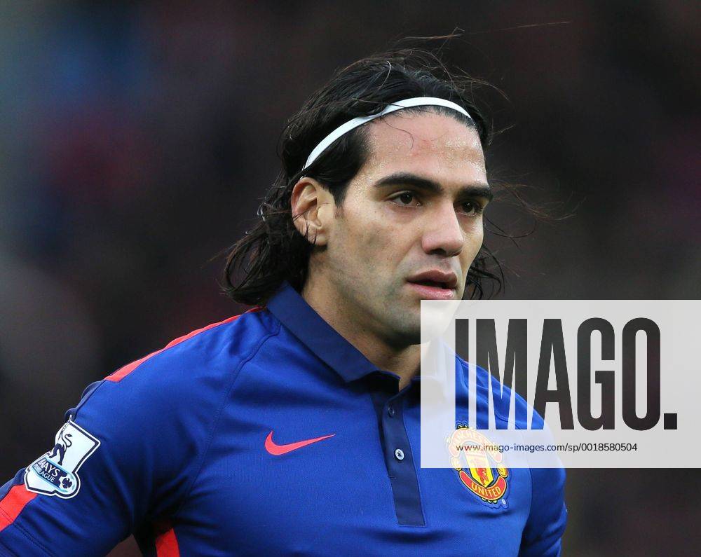 Radamel Falcao of Manchester United ManU - Barclays Premier League - Stoke City vs Manchester Utd - Stoke - England - 1st January 2015 - Picture Simon Bellis Sportimage .