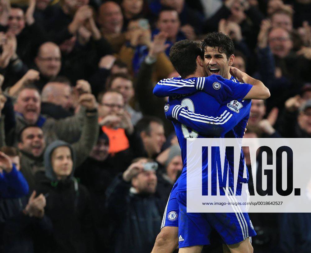 Aktuell Fußball, England, Premier League, FC Chelsea - Newcastle United Chelsea s Diego Costa celebrates scoring his sides second goal Premier League - Chelsea vs Newcastle United - Stamford Bridge - England - 10th January 2015 - Picture David Klein Sportimage .