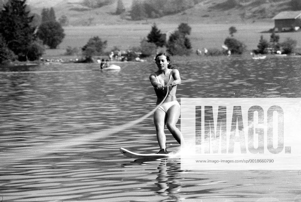 Rosi Mittermaier (BR Deutschland) beim Wasserski