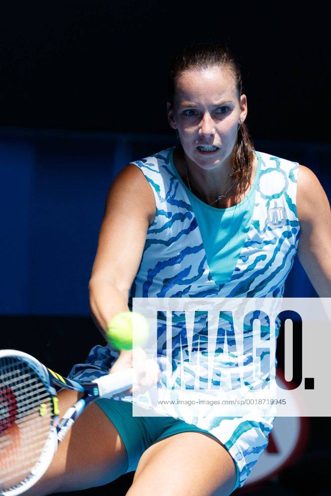 Jarmila Gajdosova (AUS) in action in a 1st round match on day one of the 2015 Australian Open grand slam tennis tournament at Melbourne Park in Melbourne, Australia. SydneyTennis 2015: Australian Open JAN 19 - ZUMAc04_