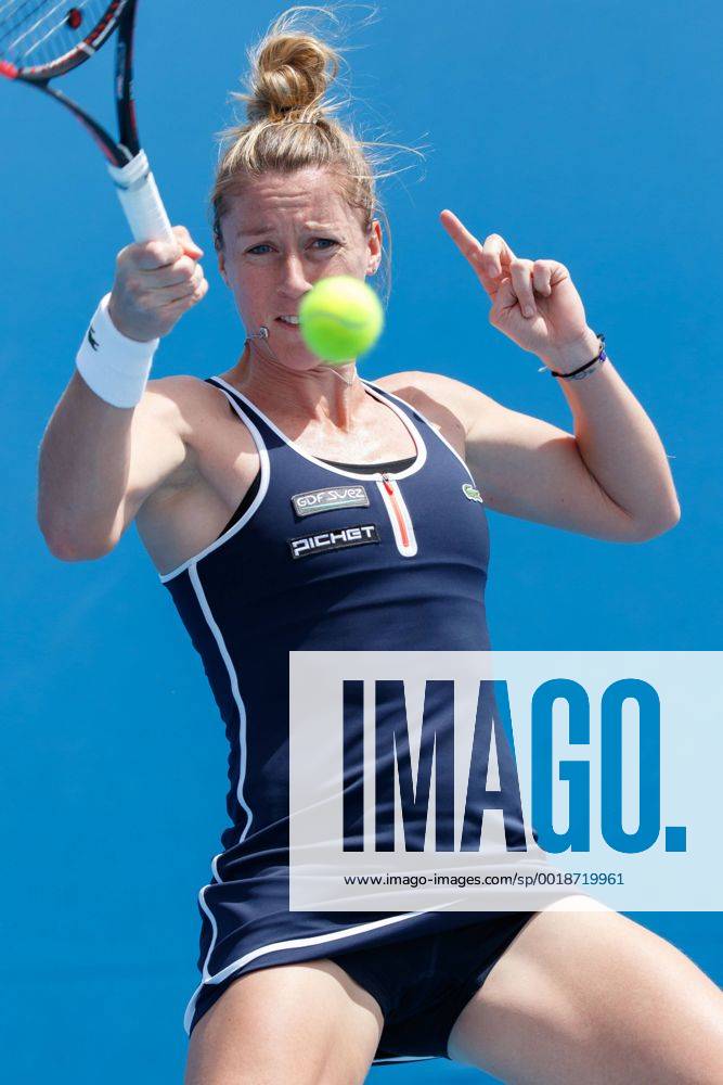 Pauline Parmentier (FRA) in action in a 1st round match on day one of the 2015 Australian Open grand slam tennis tournament at Melbourne Park in Melbourne, Australia. SydneyTennis 2015: Australian Open JAN 19 - ZUMAc04_