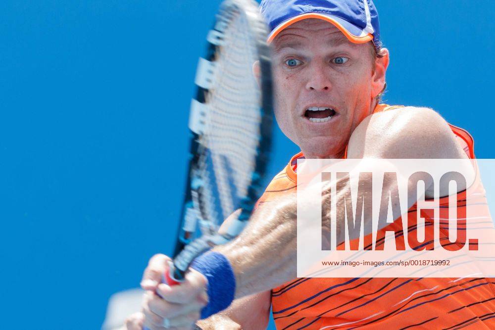 Michael Russell (USA) in action in a 1st round match on day one of the 2015 Australian Open grand slam tennis tournament at Melbourne Park in Melbourne, Australia. SydneyTennis 2015: Australian Open JAN 19 - ZUMAc04_