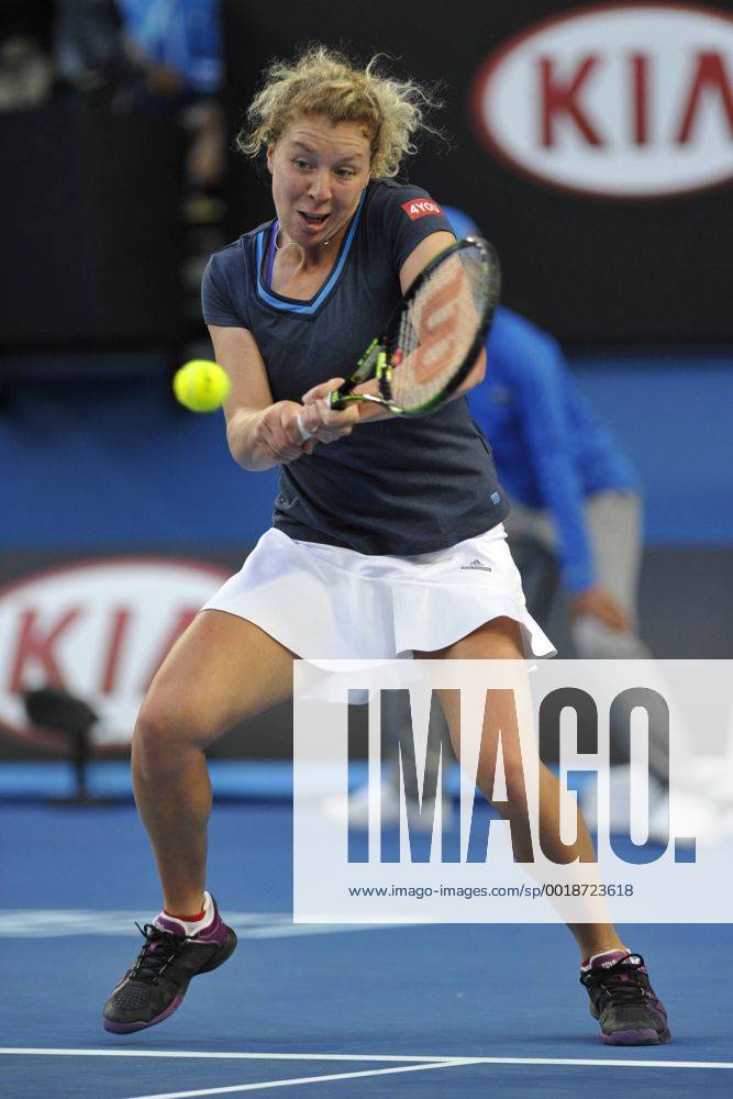 Australian Open Tennis from Melbourne Park. Anna-Lena Friedsam of Germany returns a shot in her match on day one of the 2015 Australian Open at Melbourne Park, Melbourne, Australia. Limx ActionPlus11590830