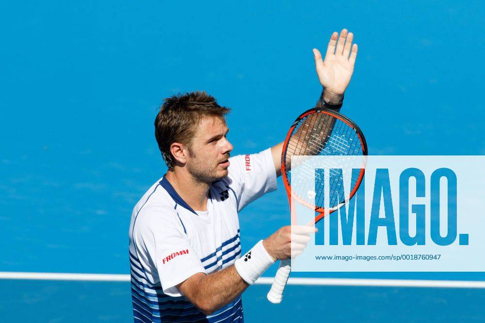4th seed Stan Wawrinka (SUI) celebrates his win in a 3rd round match against Jarkko Nieminen (FIN) on day six of the 2015 Australian Open grand slam tennis tournament at Melbourne Park in Melbourne, Australia. Sydney Low Cal Media. Wawrinka won 6-4 6-2 6-4 Tennis 2015: Australian Open JAN 24 - ZUMAc04_