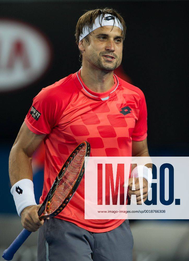 (150124) -- MELBOURNE, Jan. 24, 2015 -- David Ferrer of Spain reacts during the men s singles third round match at the 2015 Australian Open tennis tournament at Melbourne Park in Melbourne, Australia, Jan. 24, 2015. (SP)AUSTRALIA-MELBOURNE-TENNIS-FERRER BaixXue