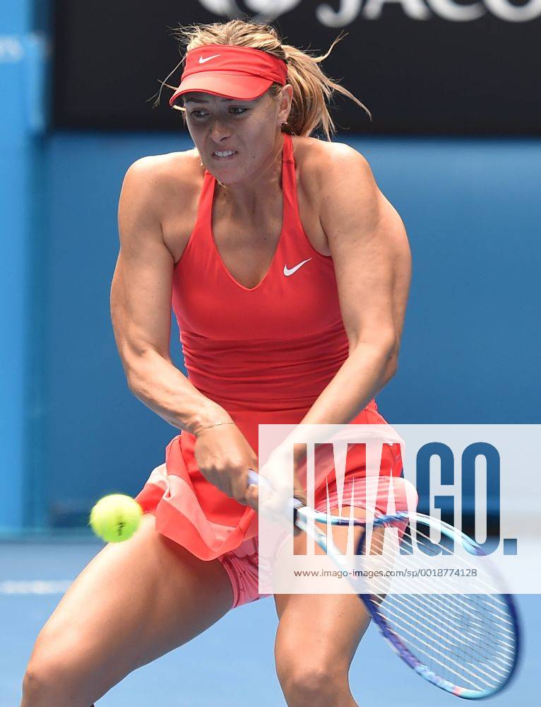 Jan. 25, 2015 - Melbourne, VICTORIA, AUSTRALIA - Russia s Maria Sharapova in action during her match on day 7 the Australian Open tennis on Rod Laver Arena in Melbourne, Australia. Tennis 2015 - Australian Open - Day 7 - ZUMAk106