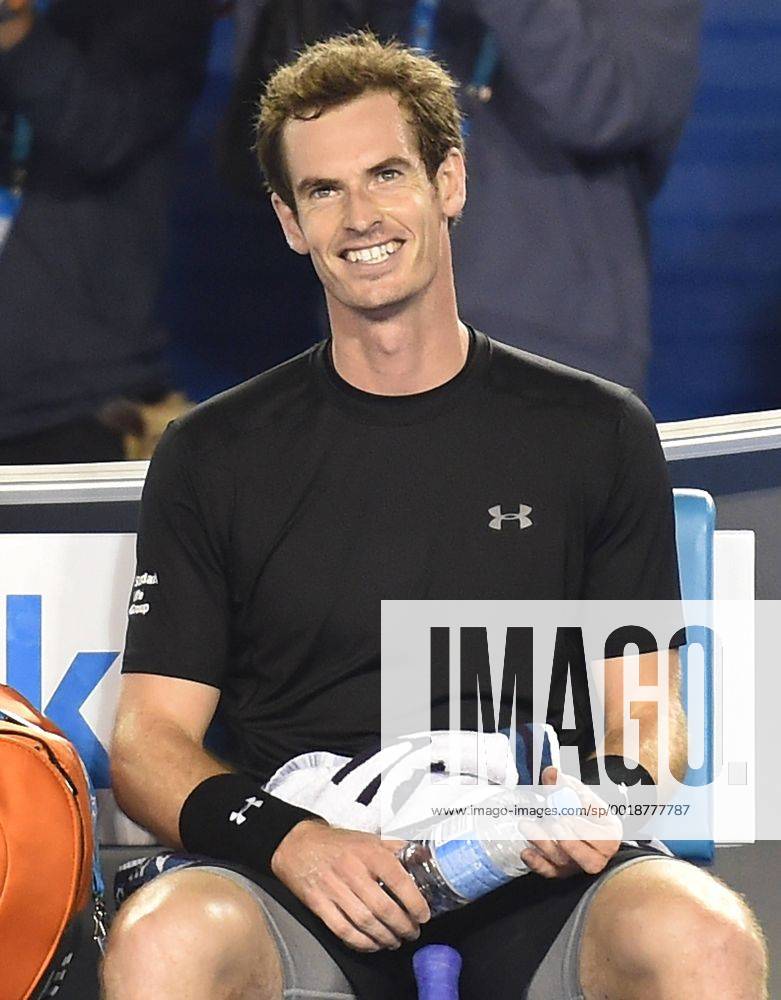 Jan. 25, 2015 - Melbourne, VICTORIA, AUSTRALIA - Great Britain s Andrew - Andy - Murray in action during his match on day 7 the Australian Open tennis on Rod Laver Arena in Melbourne, Australia. Tennis 2015 - Australian Open - Day 7 - ZUMAk106