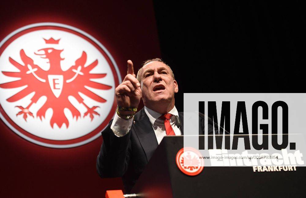 Fussball 1.Bundesliga, Eintracht Frankfurt Mitgliederversammlung 2015, v.l. Praesident Peter Fischer (Eintracht Frankfurt)