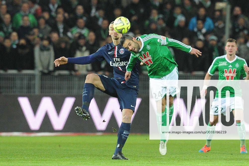 Loic perrin (Saint Etienne) Zlatan Ibrahimovic (PSG) FOOTBALL : AS Saint Etienne vs Paris St Germain (PSG) - Ligue 1 - 25 01 2015 NLeGouic FE