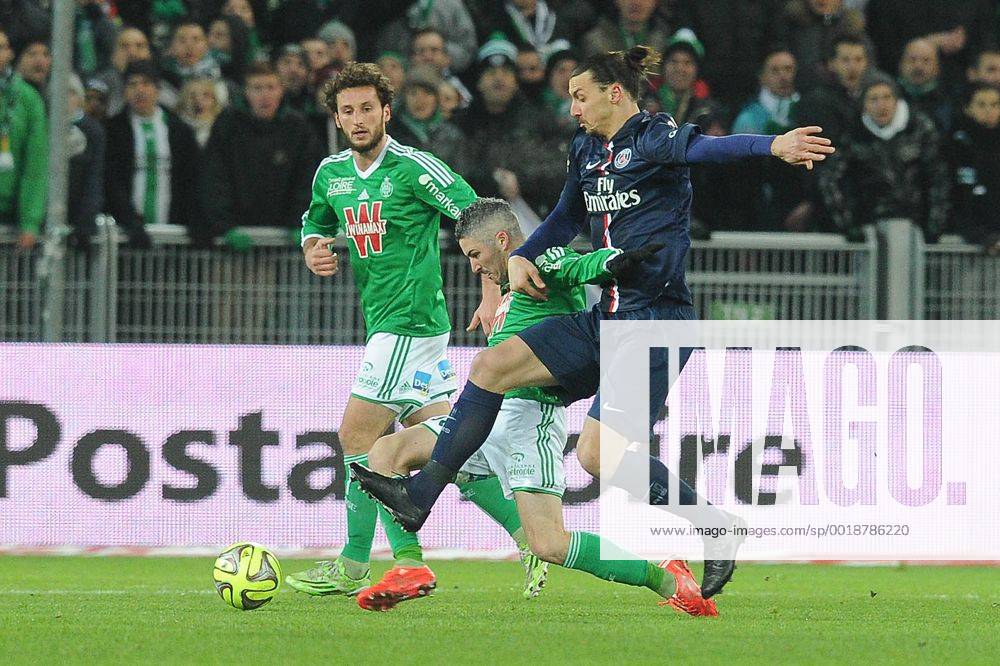 Fabien Lemoine (Saint Etienne) Zlatan Ibrahimovic (PSG) FOOTBALL : AS Saint Etienne vs Paris St Germain (PSG) - Ligue 1 - 25 01 2015 NLeGouic FE