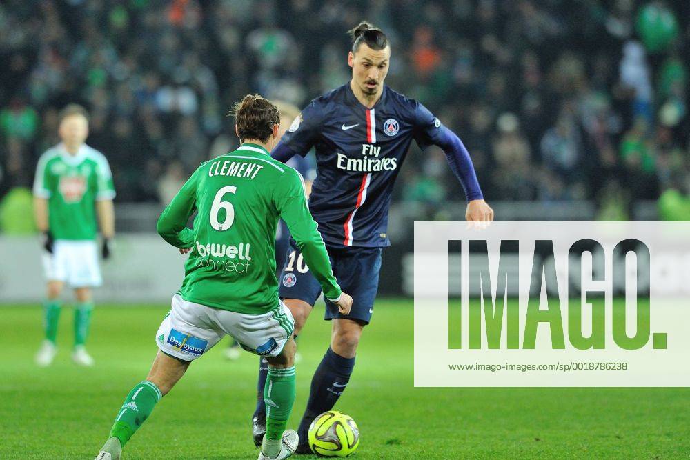 Jeremy Clement (saint etienne) vs Zlatan Ibrahimovic (psg) FOOTBALL : Saint Etienne vs Paris Saint Germain - Ligue 1 - 25 01 2015 FredericChambert