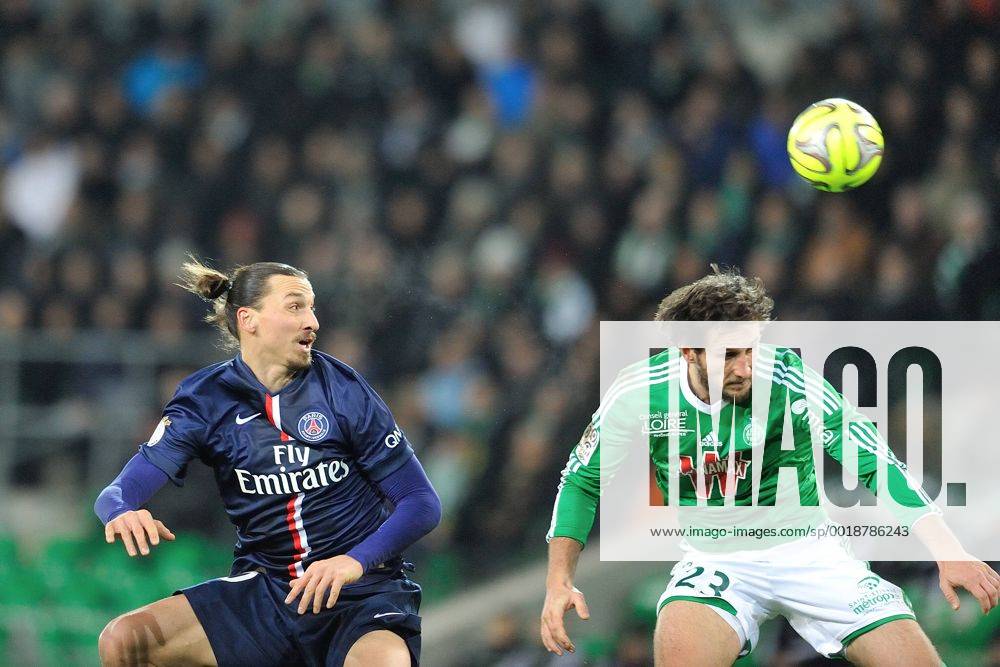 Paul Baysse (saint etienne) vs Zlatan Ibrahimovic (psg) FOOTBALL : Saint Etienne vs Paris Saint Germain - Ligue 1 - 25 01 2015 FredericChambert