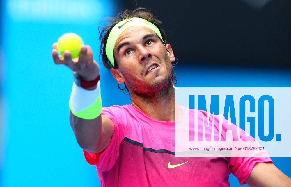 Rafael Nadal of Spain serves in the men s singles fourth round match of the 2015 Australian Open tennis tournament in Melbourne, Victoria, Australia, 25 January 2015. 2015 Australian Open 20150125_61355