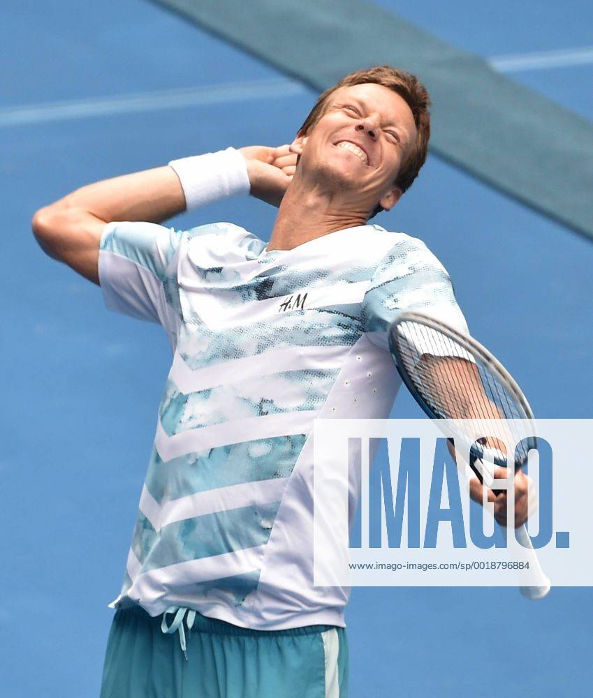 Jan. 27, 2015 - Melbourne, Victoria, Australia - Czech Republic s TOMAS BERDYCH wins his quarterfinal match on day 9 the Australian Open tennis at Rod Laver Arena. Tennis 2015 - Australian Open - Day 9 - ZUMAk106
