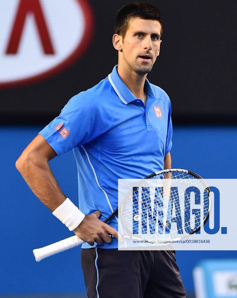 Jan. 30, 2015 - Melbourne, VICTORIA, AUSTRALIA - Serbia s Novak Djokovic in action during his semi final match on day 12 of the Australian Open tennis in Melbourne, Australia Tennis 2015 - Australian Open - Day 12 - ZUMAk106