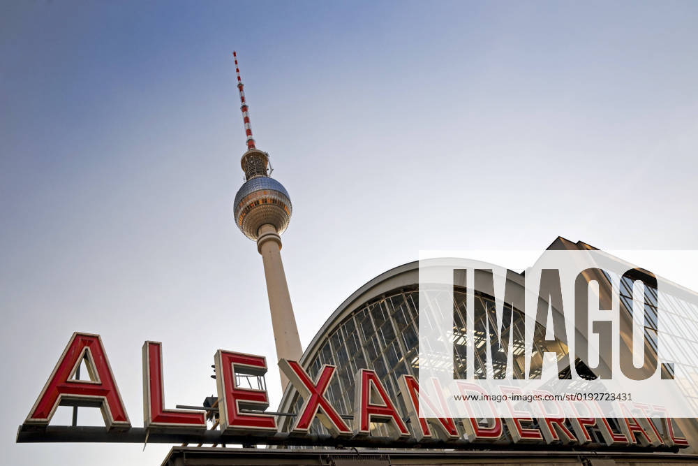 S Train station Alexanderplatz with the Berlin Television Tower on Evening, Alex, Berlin Center, Germany, Berlin Alexanderplatz S Rail Station With The Berlin TV Tower in The evening, Alex, Berlin Center, Germany, Berlin BLWS675132