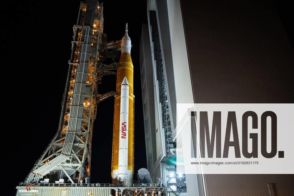 NASA s Space Launch System (SLS) rocket with the Orion spacecraft aboard is seen atop the mobile launcher as it rolls out of the Vehicle Assembly Building to Launch Pad 39B, on Thursday, November 3, 2022, at NASA s Kennedy Space Center in Florida. NASA s Artemis I mission is the first integrated test of the agency s deep space exploration systems: the Orion spacecraft, SLS rocket, and supporting ground systems. Launch of the uncrewed flight test is targeted for November 14 at 12:07 a.m. EST. NASA 1 WAX2022110402 JOELxKOWSKY