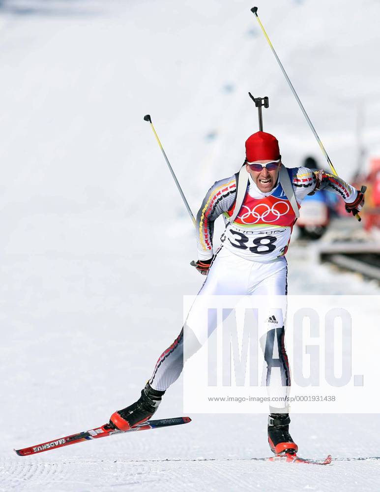 Michael Greis (Deutschland) Biathlon OS Winter Herren Olympische Spiele Turin 2006, Winterspiele, 20km, 20 km, Kilometer Einzelbild Cesana San Sicario Dynamik,