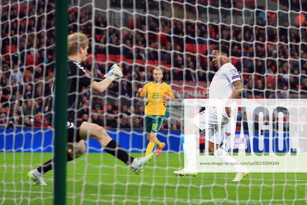 Raheem Sterling of England scores the third goal - England vs. Lithuania - UEFA EURO EM Europameisterschaft Fussball 2016 Qualifier - Wembley Stadium - London - 27 03 2015 Pic Philip Oldham Sportimage .