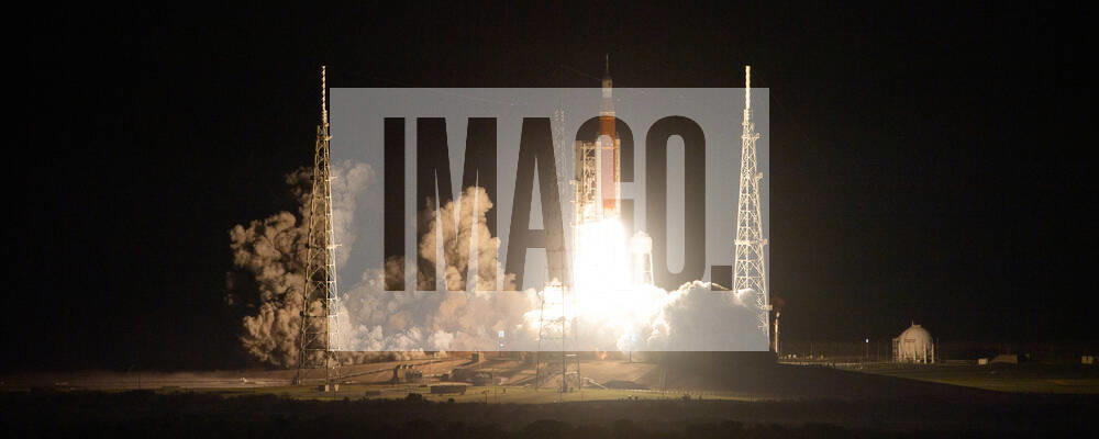 NASA?s Space Launch System rocket carrying the Orion spacecraft launches on the Artemis I flight test, Wednesday, Nov. 16, 2022, from Launch Complex 39B at NASA?s Kennedy Space Center in Florida. NASA?s Artemis 1:47 a.m. EST mission is the first integrated flight test of the agency?s deep space exploration systems: the Orion spacecraft, Space Launch System (SLS) rocket, and ground systems. SLS and Orion launched at 1:47 a.m. EST, from Launch Pad 39B at the Kennedy Space Center. Mandatory