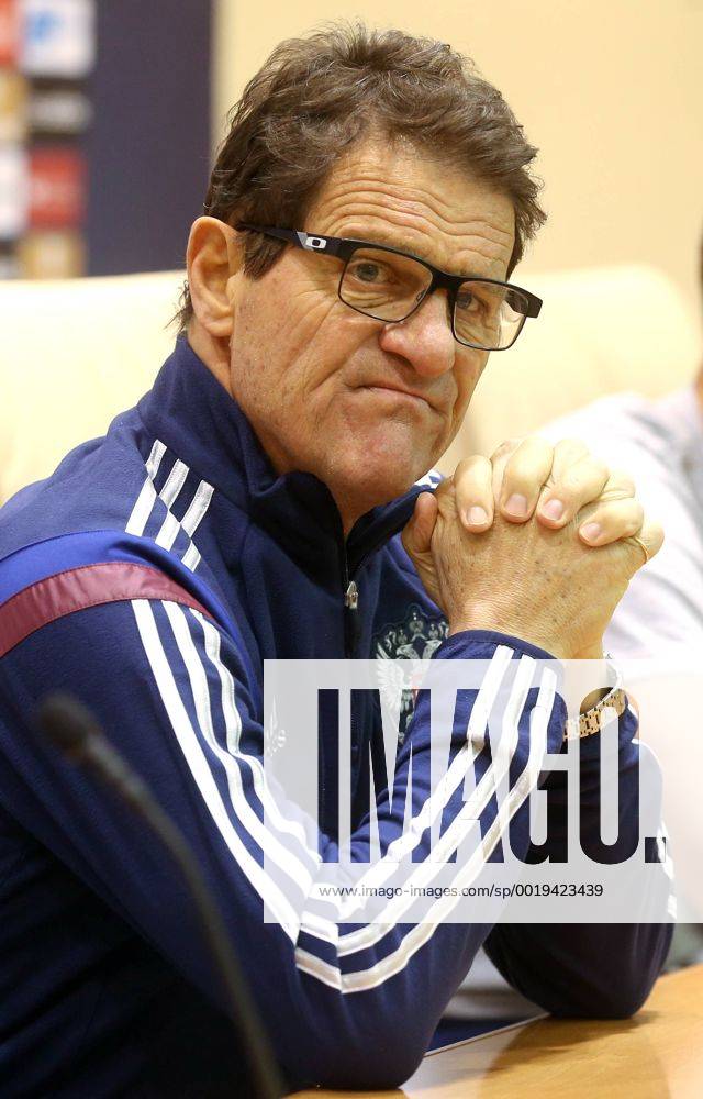 MOSCOW REGION, RUSSIA. MARCH 30, 2015. The head coach of the Russian national football team, Fabio Capello gives a press conference PK Pressekonferenz ahead of an International Friendly Länderspiel between the national teams of Russia and Kazakhstan. Artyom Korotayev TASS RE15FEB0