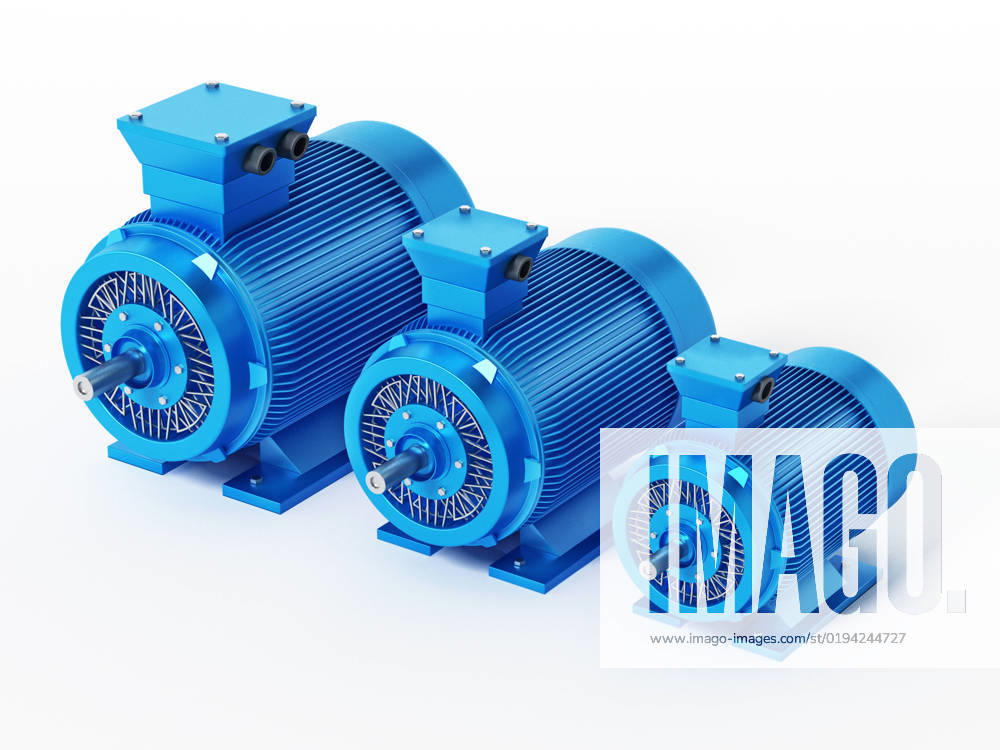 Electric motors isolated on white background. 3D illustration Electric motors isolated on white background. 3D illustration.