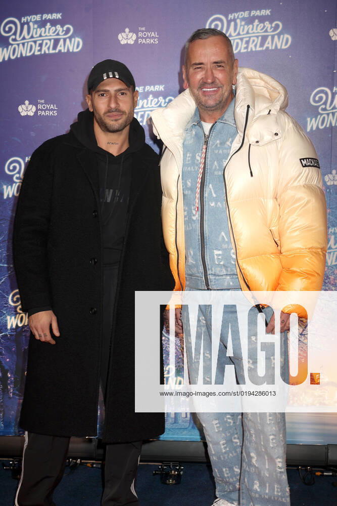 Stavros Agapiou and Fat Tony attend the Hyde Park Winter Wonderland 2022 VIP Preview Night in London. NOVEMBER 17th 2022 CMYx22482