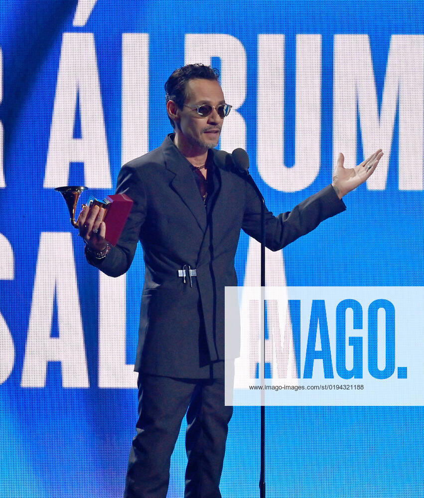 Marc Anthony accepts the Best Salsa Album award for Pa lla Voy onstage during the 23rd annual Latin Grammy Awards at the Michelob Ultra Arena at Mandalay Bay Resort and Casino in Las Vegas, Nevada on Thursday, November 17, 2022. LAV20221117627 JIMxRUYMEN
