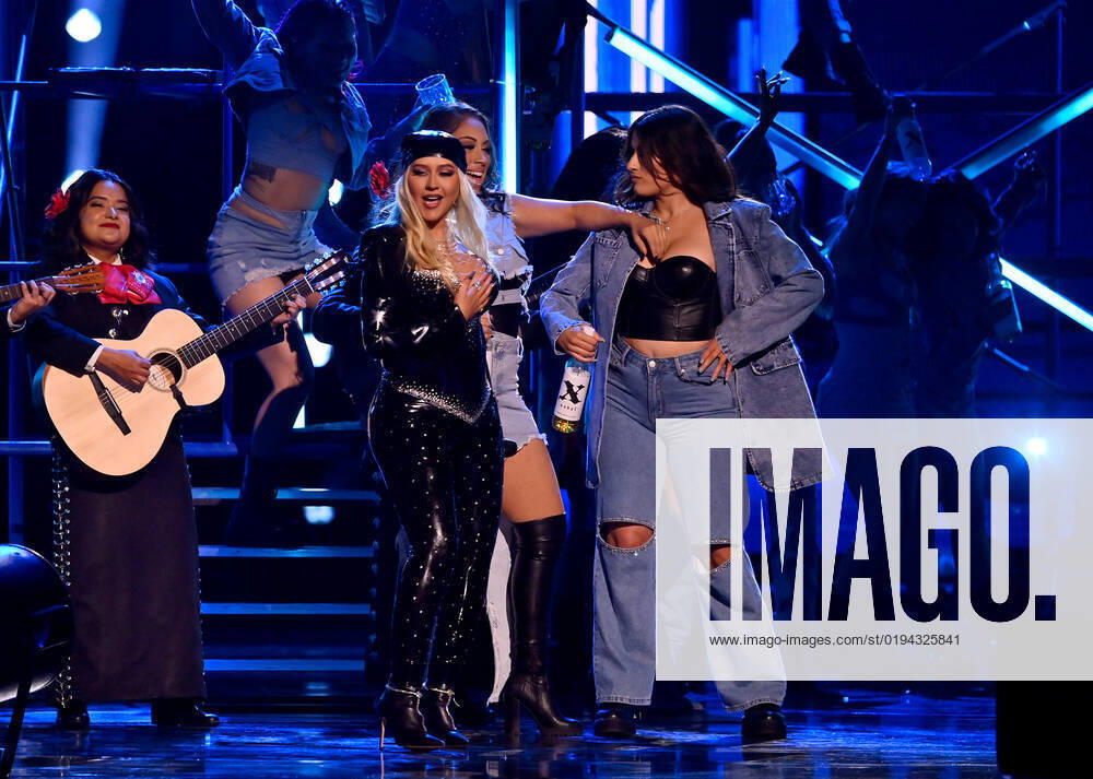 Christina Aguilera performs onstage during the 23rd annual Latin Grammy Awards at the Michelob Ultra Arena at Mandalay Bay Resort and Casino in Las Vegas, Nevada on Thursday, November 17, 2022. LAV20221117662 JIMxRUYMEN