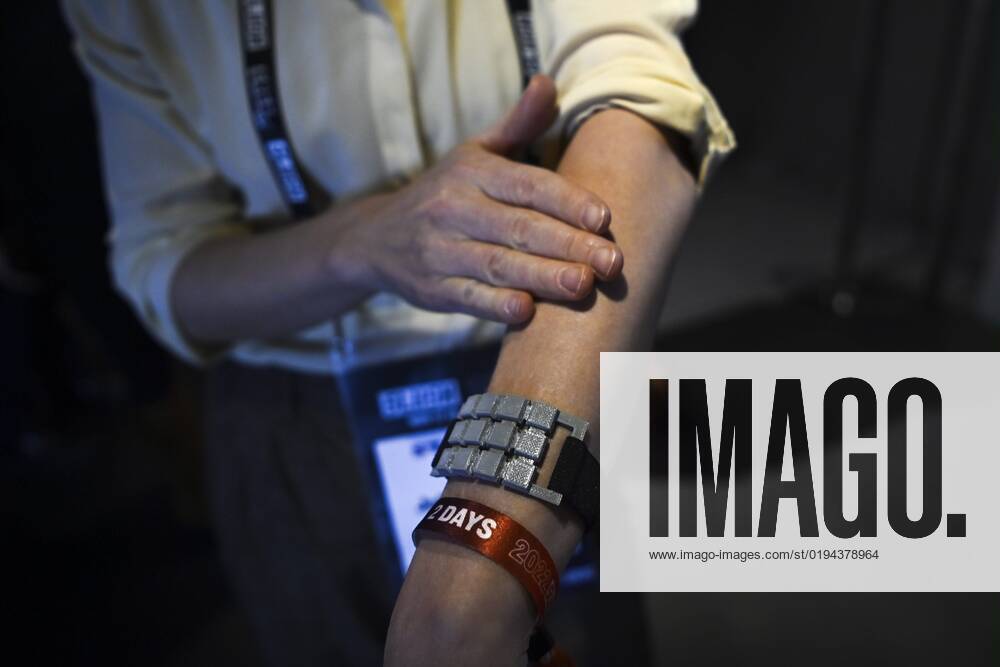 Aalto University presenting hentoTouch, a discreet neuromodulating device for alcohol relapse prevention at the Slush 2022 Startup Event in Helsinki, Finland on November 18, 2022. Helsinki Finland