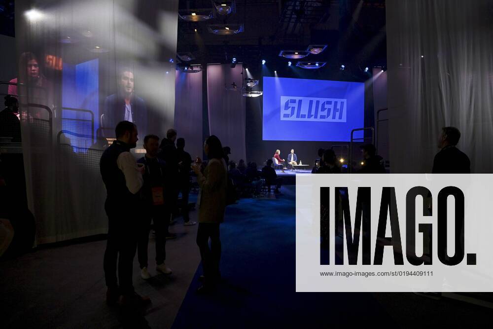 Attendees follow Mark Kornfilt, President of Vimeo speaking at the Slush 2022 Startup Event in Helsinki, Finland on November 18, 2022. Helsinki Finland