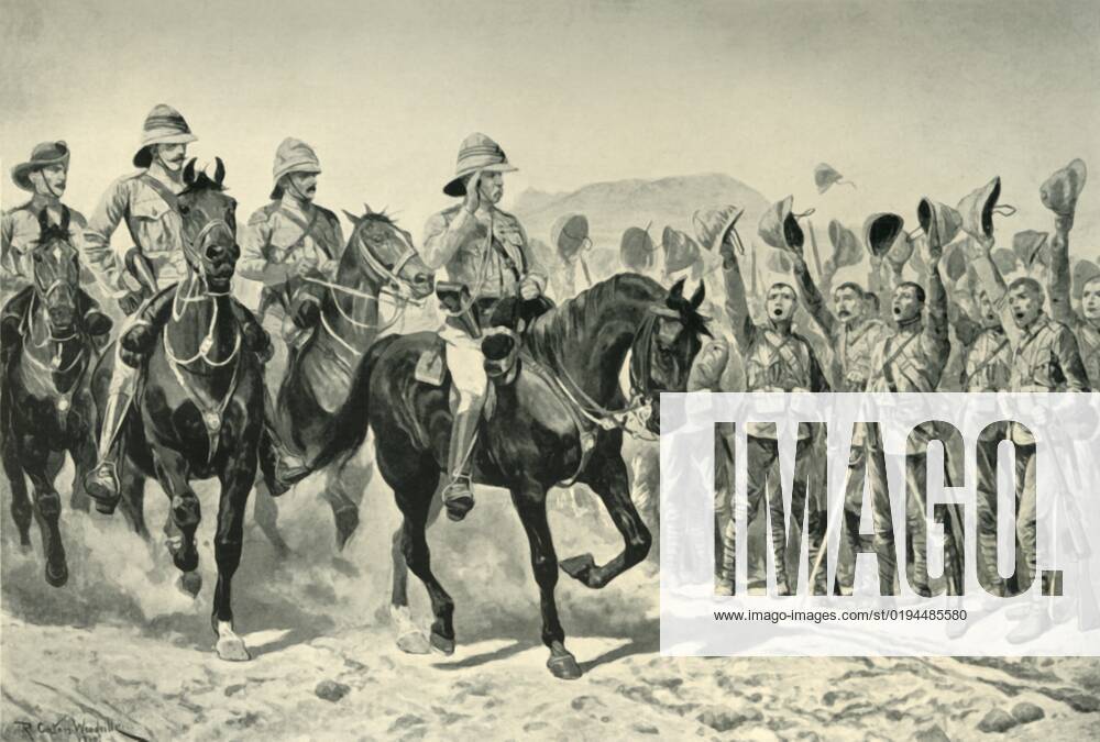 Lord Roberts Cheered By the Troops on his Arrival at Wonder RIver , (1901). Creator: Unknown.