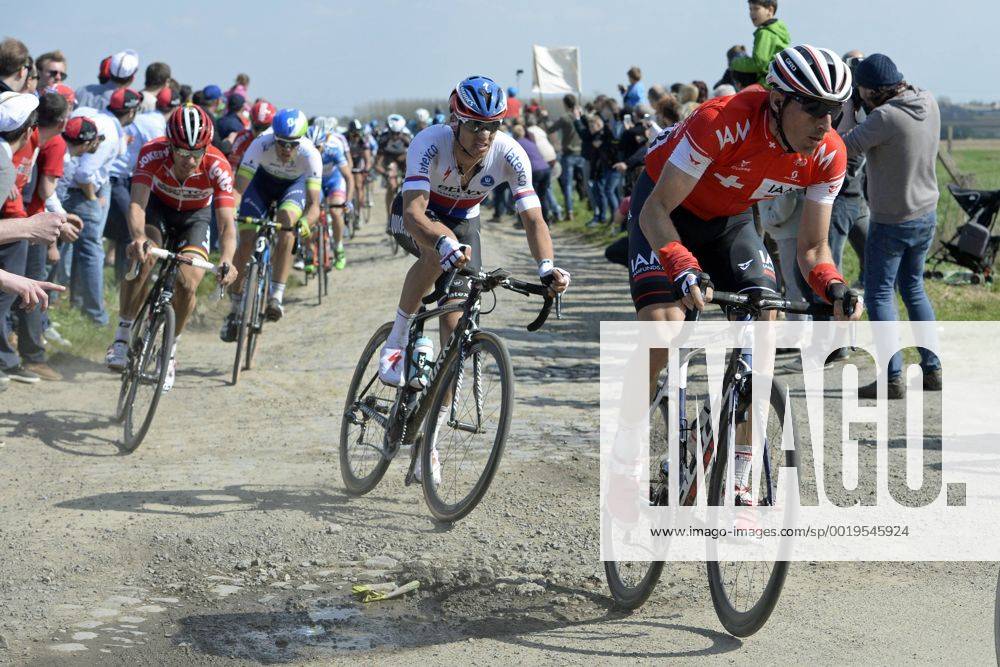 - ROUBAIX, FRANCE: Czech Zdenek Stybar of team Ettix - Quick-Step (C) pictured in action during the Paris-Roubaix one day cycling race, 253,5 km from Compiegne to the Velodrome in Roubaix, Sunday 12 April 2015. DIRKxWAEM x04603086x