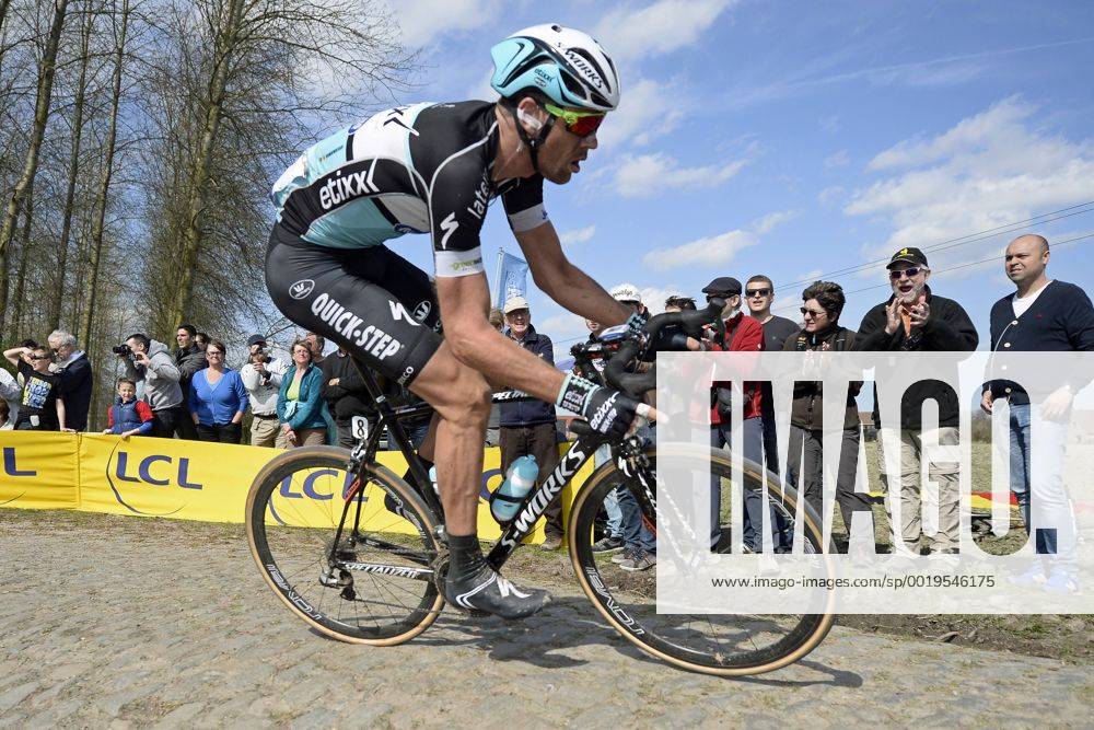 - ROUBAIX, FRANCE: Belgian Stijn Vandenbergh of team Ettix - Quick-Step pictured in action during the Paris-Roubaix one day cycling race, 253,5 km from Compiegne to the Velodrome in Roubaix, Sunday 12 April 2015. DIRKxWAEM x04603097x